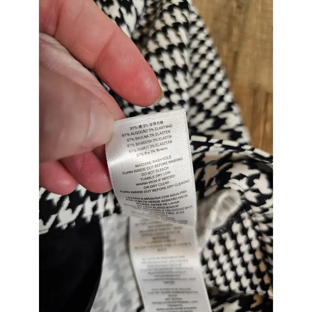 Michael Kors Houndstooth Trouser Pants Women's Size 10 Stretch‎ Career Ankle